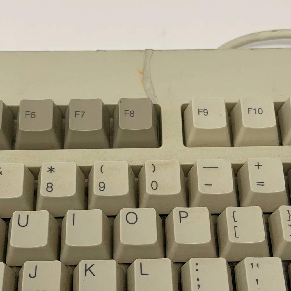 Vtg Dell QuietKey RT7D5JTW Keyboard PS/2 Mechanical Grey/Beige Clicky Untested